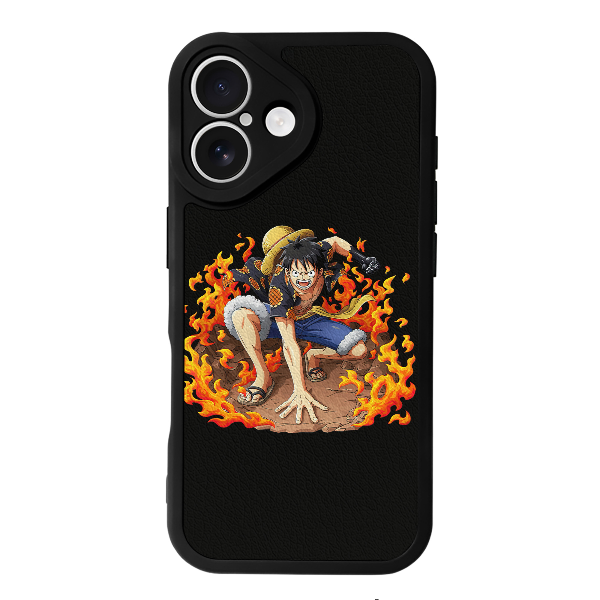 （画像用） ワンピース モンキー・D・ルフィ ONE PIECE Monkey D. Luffy 【iPhone 16シリーズ対応】シリコンスマホケース（レザー調） 材質：シリコン